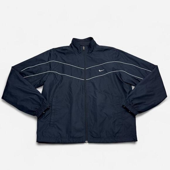Nike Other - Nike Y2K Athletic Dept Navy Full Zip Windbreaker Jacket Men’s Large Mesh Lined